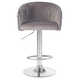 Стул барный DOBRIN DARCY SHINY (серый велюр с серебрянными пайетками)