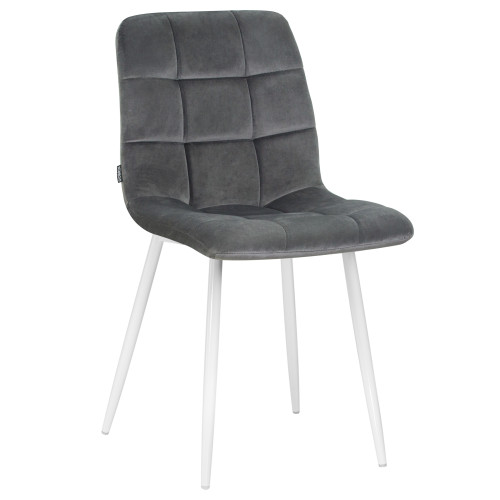 Стул обеденный DOBRIN ALEX (белые ножки, темно-серый велюр V108-91)