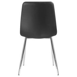 Стул обеденный DOBRIN ALEX (хром ножки, чёрная экокожа (P-01))