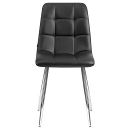 Стул обеденный DOBRIN ALEX (хром ножки, чёрная экокожа (P-01))