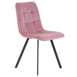 Стул обеденный DOBRIN ALEX SQUARE (черные матовые ножки, розовый велюр (V108-15))