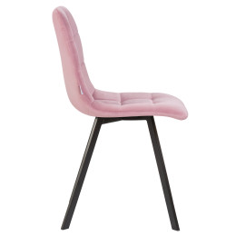 Стул обеденный DOBRIN ALEX SQUARE (черные матовые ножки, розовый велюр (V108-15))