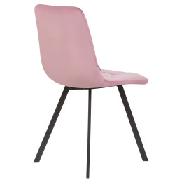 Стул обеденный DOBRIN ALEX SQUARE (черные матовые ножки, розовый велюр (V108-15))