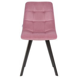 Стул обеденный DOBRIN ALEX SQUARE (черные матовые ножки, розовый велюр (V108-15))