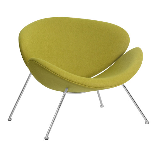 Кресло дизайнерское DOBRIN EMILY (светло-зеленая ткань AF3, хромированная сталь)