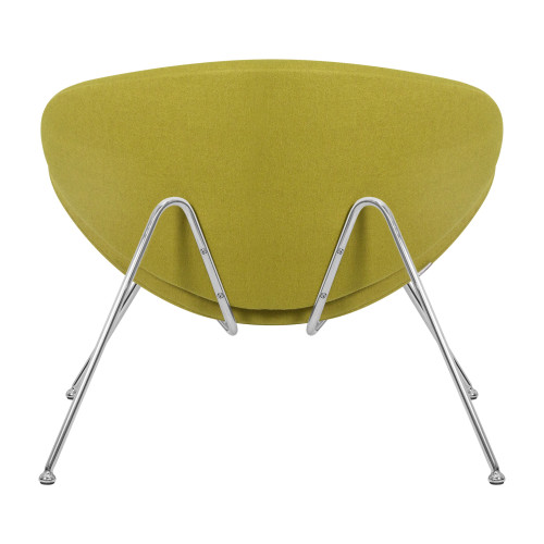 Кресло дизайнерское DOBRIN EMILY (светло-зеленая ткань AF3, хромированная сталь)