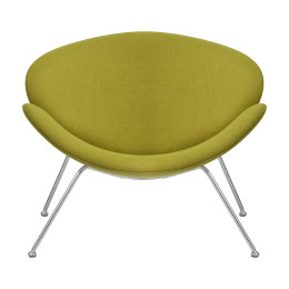 Кресло дизайнерское DOBRIN EMILY (светло-зеленая ткань AF3, хромированная сталь)