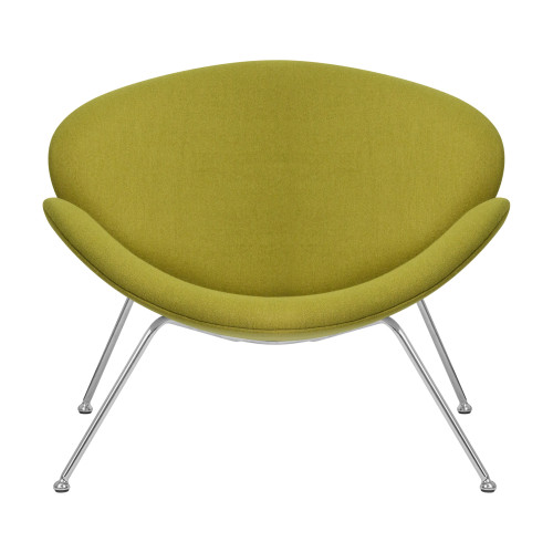 Кресло дизайнерское DOBRIN EMILY (светло-зеленая ткань AF3, хромированная сталь)