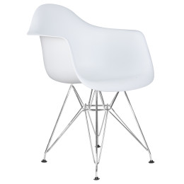 Стул обеденный DOBRIN DAW CHROME (ножки хром, цвет сиденья белый)