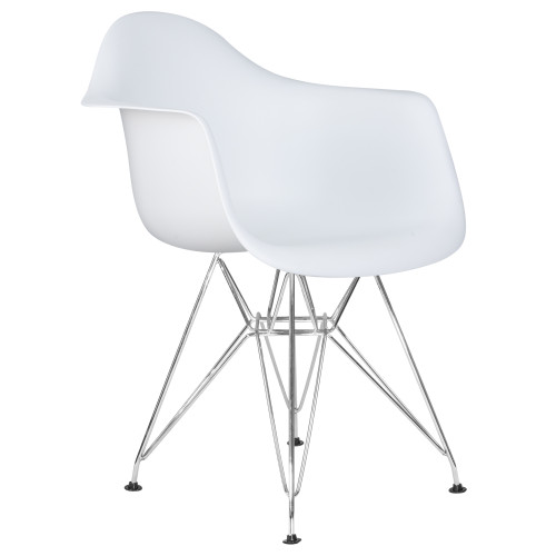 Стул обеденный DOBRIN DAW CHROME (ножки хром, цвет сиденья белый)