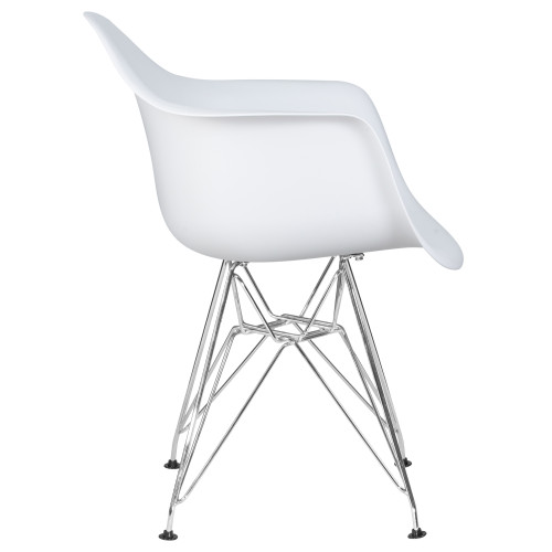 Стул обеденный DOBRIN DAW CHROME (ножки хром, цвет сиденья белый)
