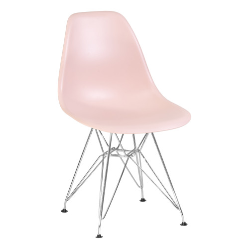 Стул обеденный DOBRIN DSR (ножки хром, цвет светло-розовый (PK-02))