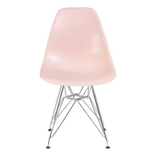 Стул обеденный DOBRIN DSR (ножки хром, цвет светло-розовый (PK-02))