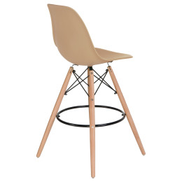 Стул барный DOBRIN DSW BAR (ножки светлый бук, цвет сиденья бежевый (GR-03))