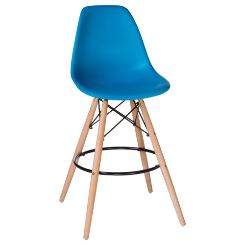 638GPP-LMZL DSW BAR, цвет сиденья голубой (BE-02), цвет основания светлый бук