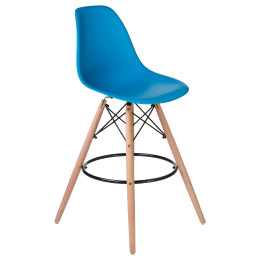 638GPP-LMZL DSW BAR, цвет сиденья голубой (BE-02), цвет основания светлый бук