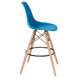 638GPP-LMZL DSW BAR, цвет сиденья голубой (BE-02), цвет основания светлый бук