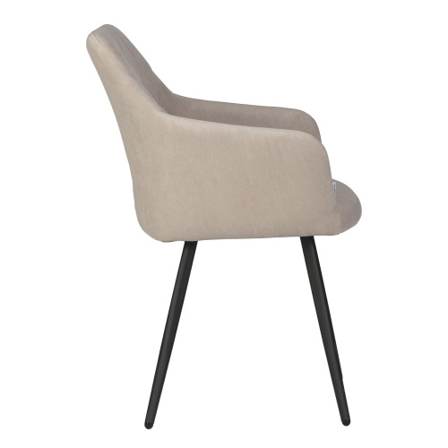 Стул обеденный DOBRIN ROBY (ЭМАЛЬ ЧЕРНЫЙ МУАР велюр Catania Humus)