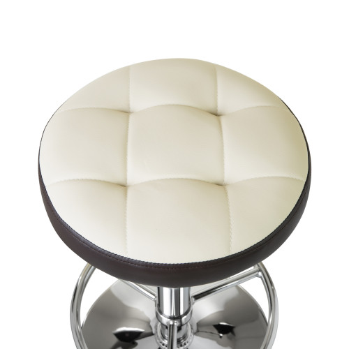 5008-LM BRUNO, цвет сиденья кремово-коричневый, цвет основания хром