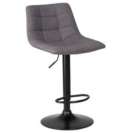 Стул барный DOBRIN TAILOR BLACK (серая ткань (188-55))