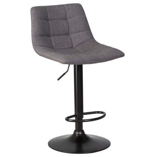 Стул барный DOBRIN TAILOR BLACK (серая ткань (188-55))