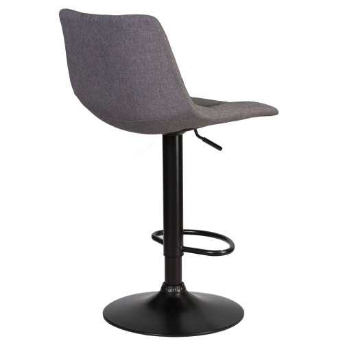 Стул барный DOBRIN TAILOR BLACK (серая ткань (188-55))
