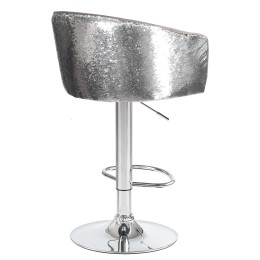 Стул барный DOBRIN DARCY SHINY (серый велюр с серебрянными пайетками)