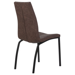 Стул обеденный DOBRIN MARK (черные ножки, коричневая винтажная экокожа (RU-05))