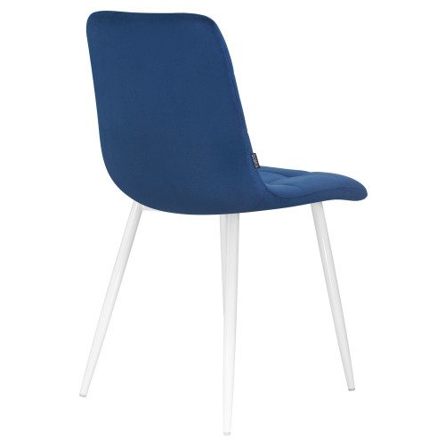 Стул обеденный DOBRIN ALEX (белые ножки, темно-синий велюр (V108-67))