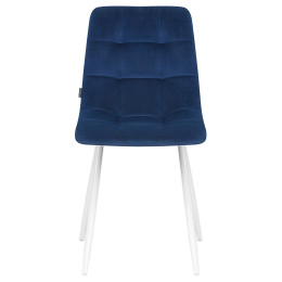 Стул обеденный DOBRIN ALEX (белые ножки, темно-синий велюр (V108-67))