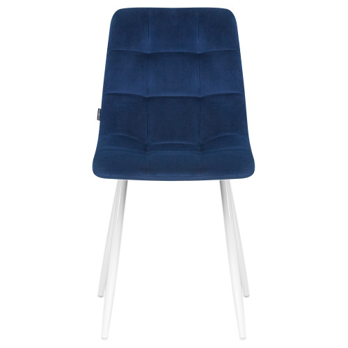 Стул обеденный DOBRIN ALEX (белые ножки, темно-синий велюр (V108-67))