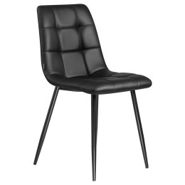 Стул обеденный DOBRIN ALEX (черные матовые ножки, чёрная экокожа (P-01))