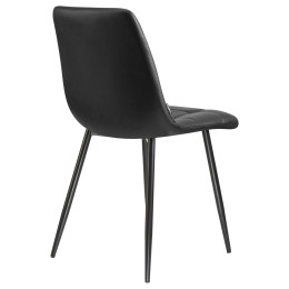 Стул обеденный DOBRIN ALEX (черные матовые ножки, чёрная экокожа (P-01))