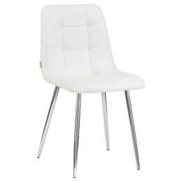 Стул обеденный DOBRIN ALEX (хром ножки, белая экокожа (P-02))