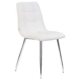 Стул обеденный DOBRIN ALEX (хром ножки, белая экокожа (P-02))