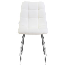 Стул обеденный DOBRIN ALEX (хром ножки, белая экокожа (P-02))