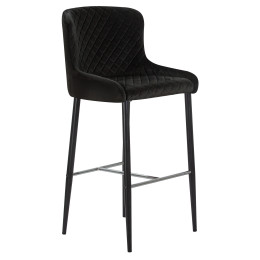 Стул барный DOBRIN CHRISTIAN'75 (черные ножки, черный велюр (V108-77))