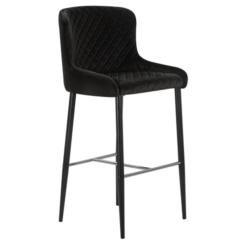 Стул барный DOBRIN CHRISTIAN75 (черные ножки, черный велюр (V108-77))
