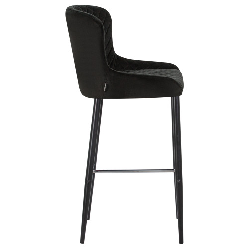 Стул барный DOBRIN CHRISTIAN75 (черные ножки, черный велюр (V108-77))