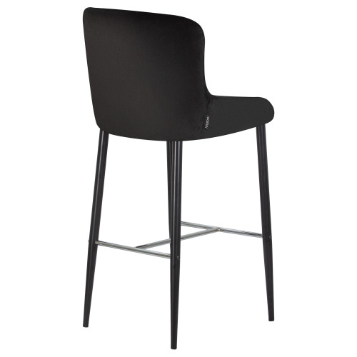 Стул барный DOBRIN CHRISTIAN75 (черные ножки, черный велюр (V108-77))