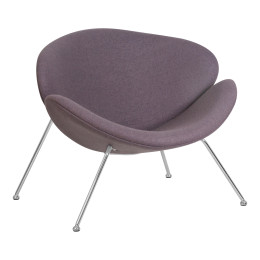 Кресло дизайнерское DOBRIN EMILY (серая ткань AF7, хромированная сталь)