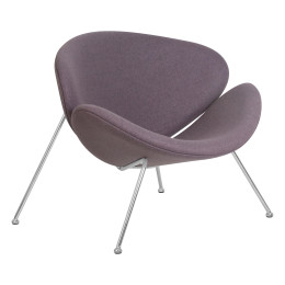 Кресло дизайнерское DOBRIN EMILY (серая ткань AF7, хромированная сталь)