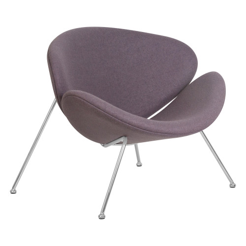 Кресло дизайнерское DOBRIN EMILY (серая ткань AF7, хромированная сталь)