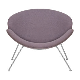 Кресло дизайнерское DOBRIN EMILY (серая ткань AF7, хромированная сталь)