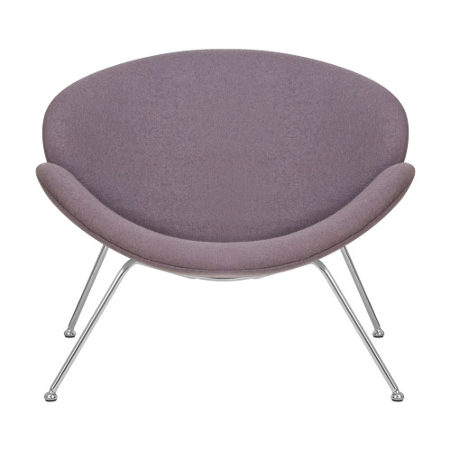 Кресло дизайнерское DOBRIN EMILY (серая ткань AF7, хромированная сталь)