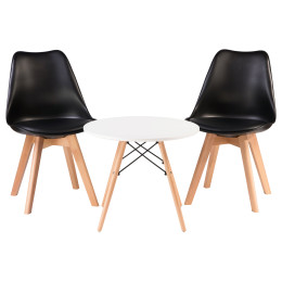 Стол журнальный DOBRIN SHELLEY (ножки светлый бук, цвет чёрный)