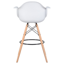 Стул барный DOBRIN DAW BAR (ножки светлый бук, цвет белый)