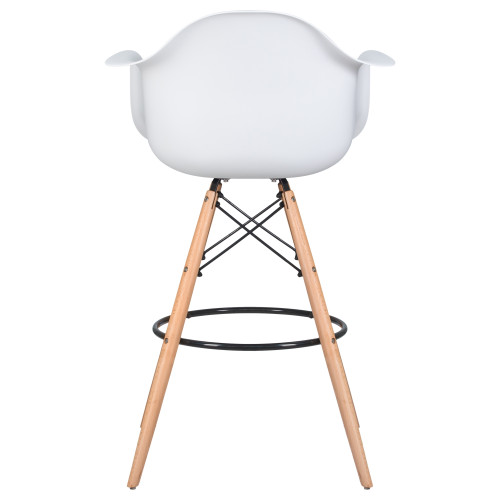 Стул барный DOBRIN DAW BAR (ножки светлый бук, цвет белый)
