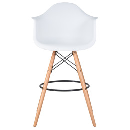 Стул барный DOBRIN DAW BAR (ножки светлый бук, цвет белый)