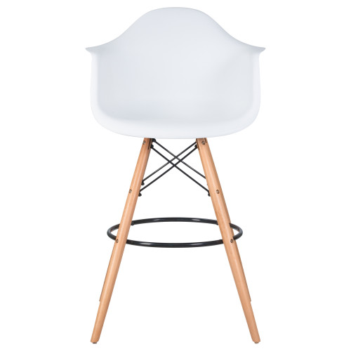 Стул барный DOBRIN DAW BAR (ножки светлый бук, цвет белый)